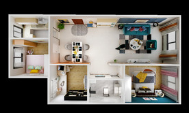 室内装修户型俯视图