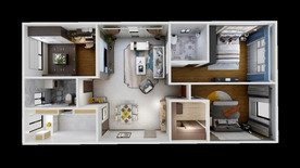 室内户型俯视图