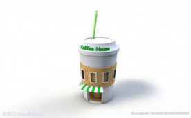 C4D 模型咖啡杯房子大楼