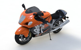 C4D 模型摩托车赛车