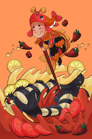 手绘美食 美食海报 美食文化