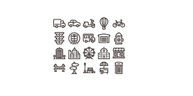 城市建筑交通图标