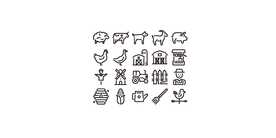 农场动物工具图标