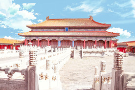 手绘现代建筑地标图片