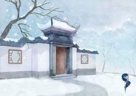 手绘现代建筑地标图片