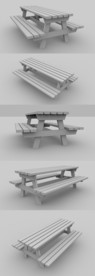 C4D 模型公园长椅