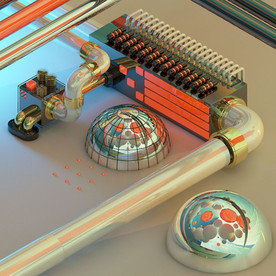 C4D 模型工厂流水管道电子