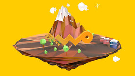 C4D 模型 小岛雪山