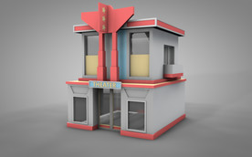 C4D 模型 房子卡通