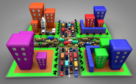 C4D 模型 房子街道