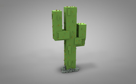 C4D 模型 像素化仙人掌