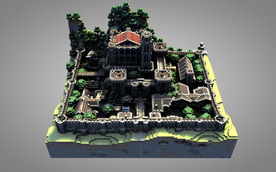 C4D 模型像素城堡