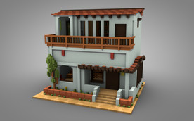 C4D 模型 像素房子