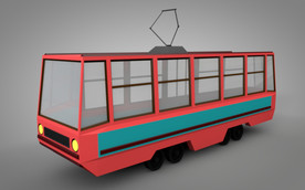 C4D 模型 像素公交车