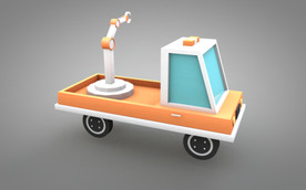 C4D 模型 像素救护车