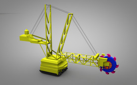 C4D 模型 像素吊车工程施工