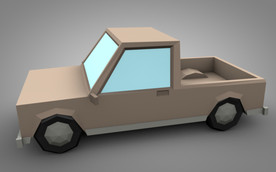 C4D 模型 像素货车汽车