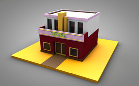 C4D 模型 建筑房子店铺