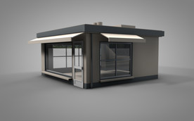C4D 模型 像素店铺房子