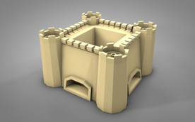 C4D 模型 像素城堡