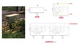方形草坪灯图片图纸