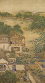 雍正十二月行乐图六月纳凉