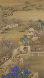 雍正十二月行乐图三月赏桃