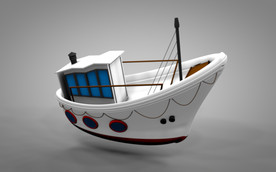 C4D 模型 轮船游艇