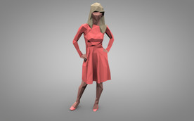 C4D 模型 几何女孩少女手办