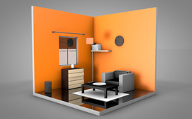 C4D 模型 客厅房间