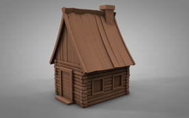 C4D 模型 小木屋