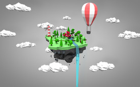 C4D 模型 天空小岛云