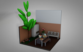 C4D 模型 餐厅