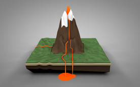 C4D 模型火山