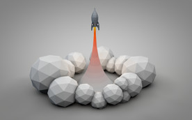C4D 模型 火箭发射