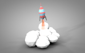 C4D 模型火箭发射