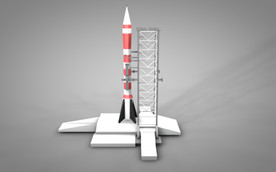 C4D 模型 火箭发射器发射台