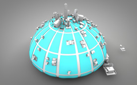 C4D 模型地球村