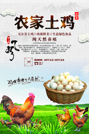 农家土鸡鸡蛋促销活动海报素材