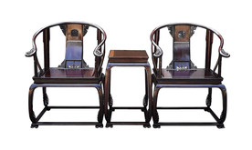 赞比亚小叶檀皇宫椅3件套