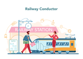 铁路导体概念图矢量