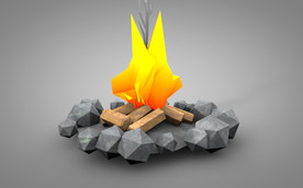 C4D 模型篝火