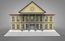 C4D 模型宫殿房子议会