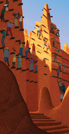 沙漠城墙人物游戏场景背景素材