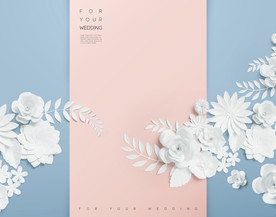 情侣白色婚礼海报图片