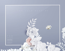 情侣白色婚礼海报图片