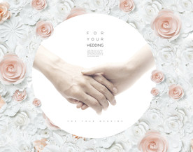 情侣白色婚礼海报图片