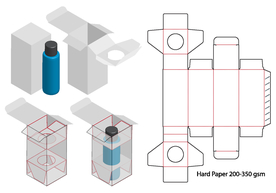 居中内衬托卡位纸盒包装展开图