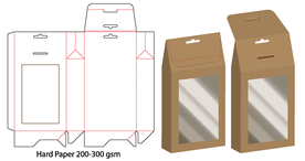 开天窗挂孔纸盒包装展开图