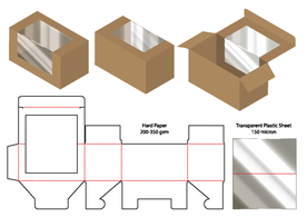 开天窗两侧纸盒包装展开图